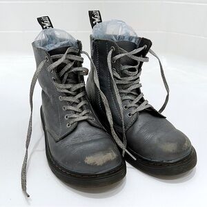 DR. Martens Metallic Gunmetal Boots Size 2